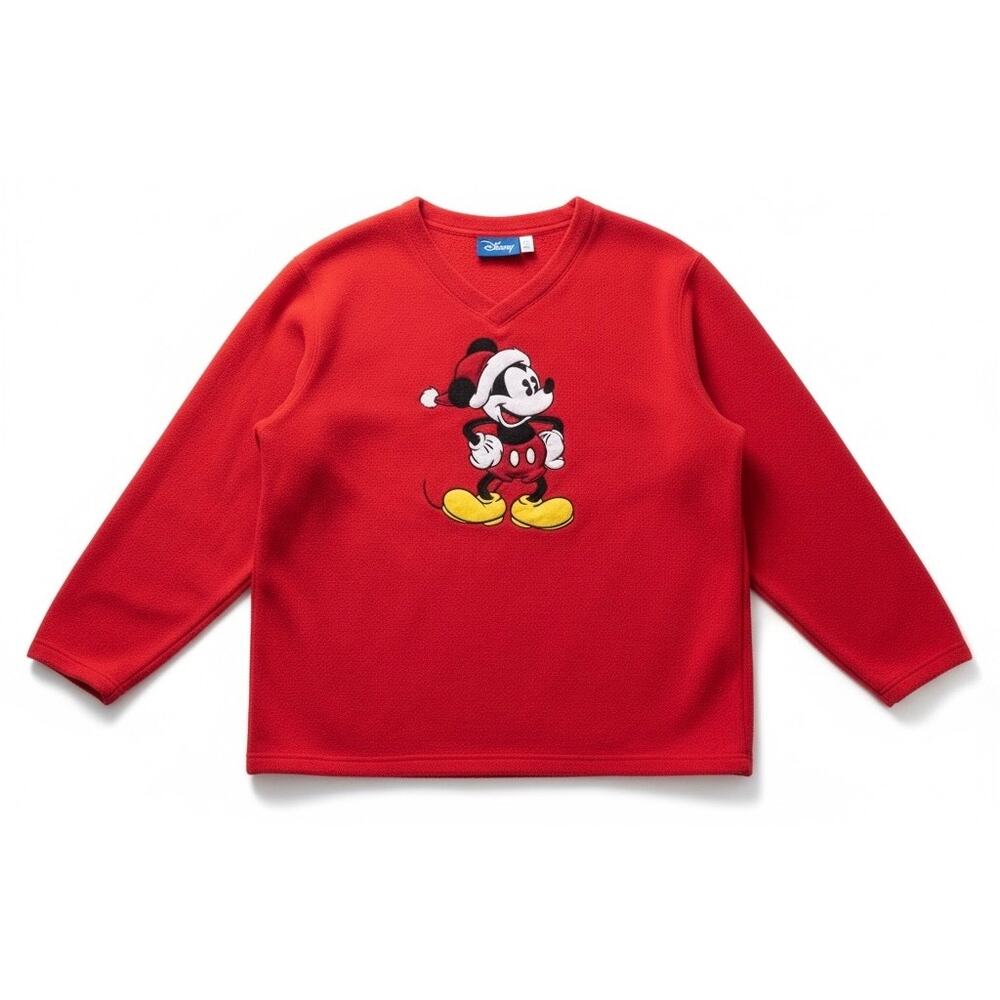 Disney Mickey Mouse Women’s 2XL V-neck Long Sleeve Fleece Sweatshirt Pullover